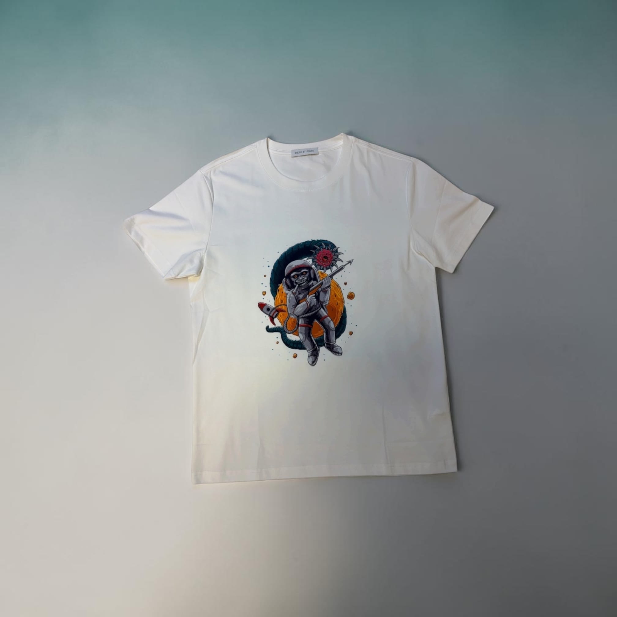 COSMIC REBEL — Space Monkey Tee (White Edition) - Image 2