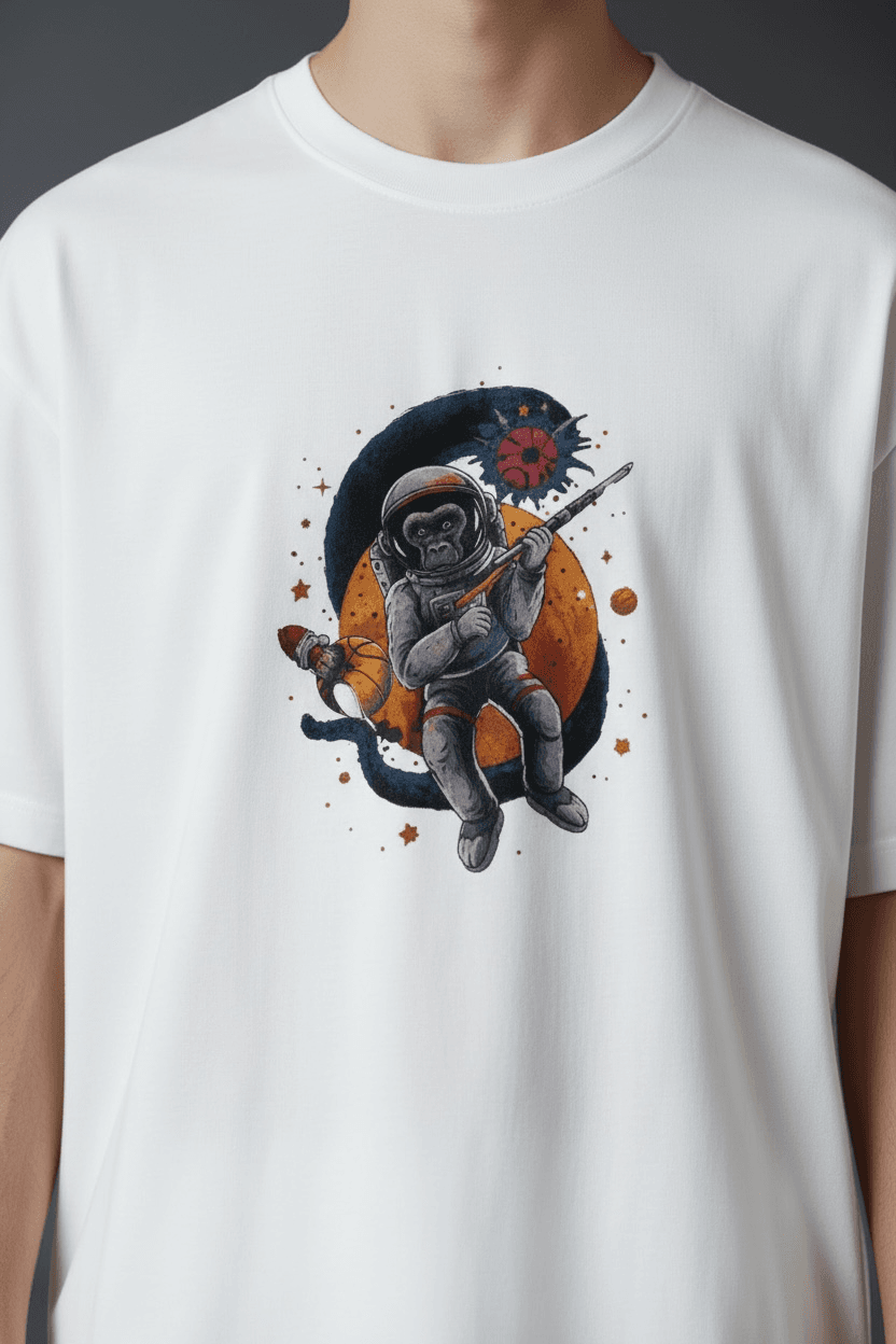 COSMIC REBEL — Space Monkey Tee (White Edition) - Image 4