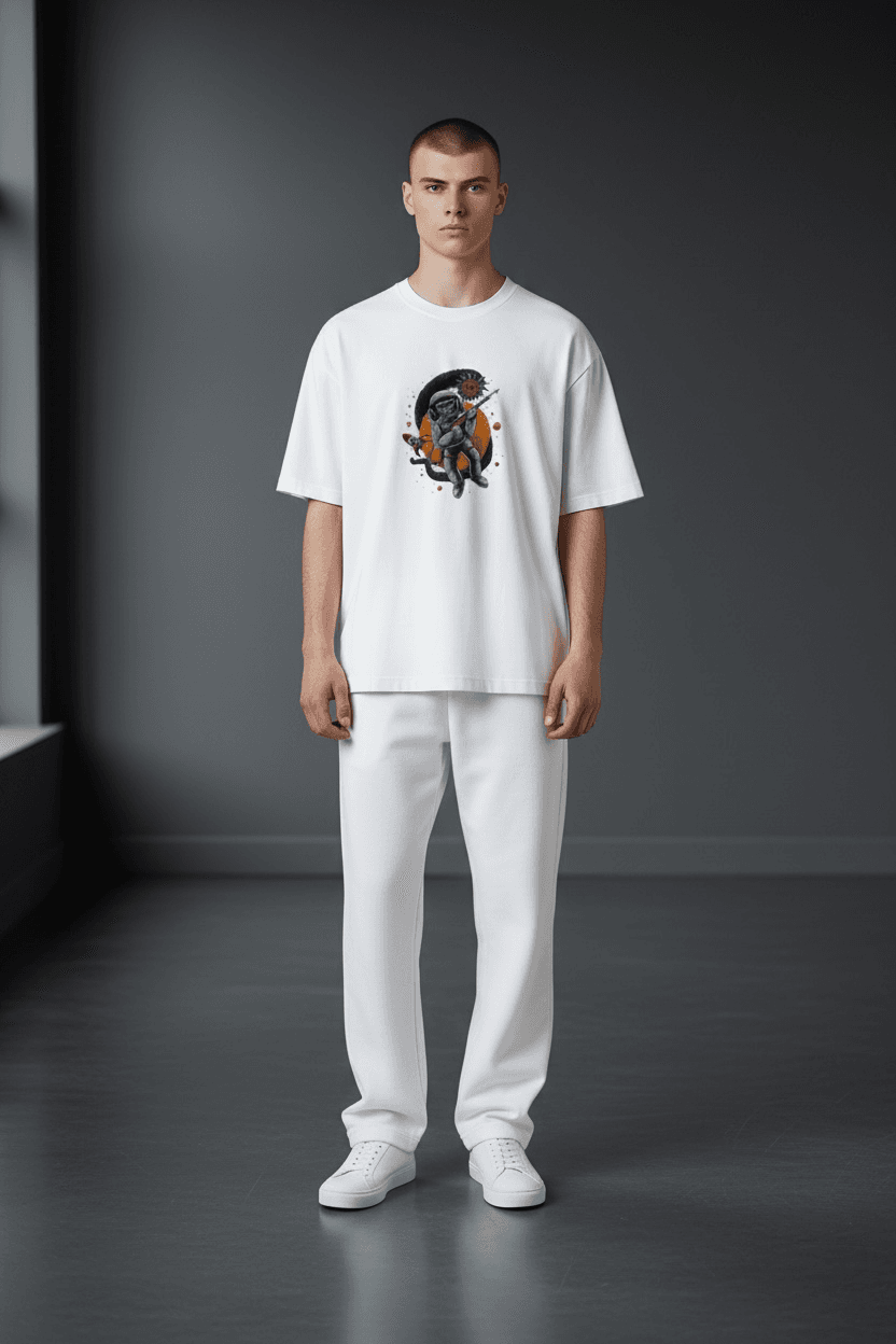 COSMIC REBEL — Space Monkey Tee (White Edition) - Image 3