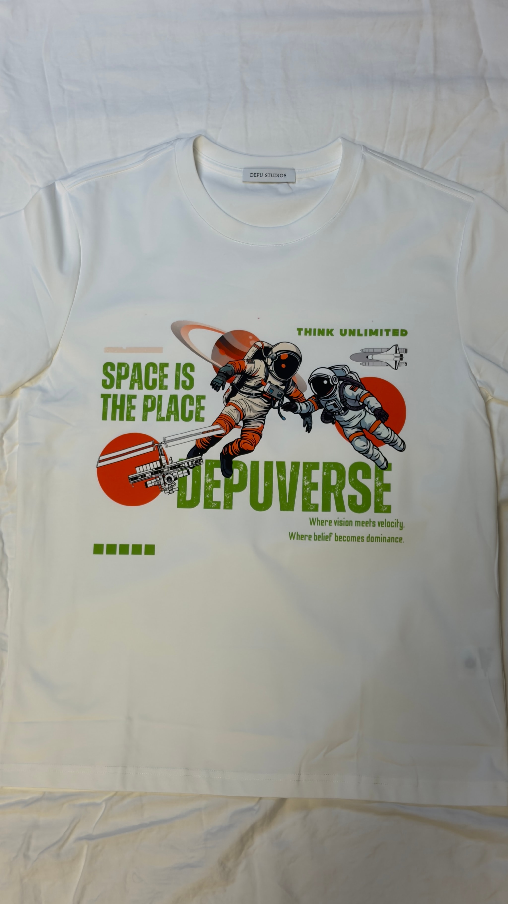 DEPUVERSE — Space Is The Place Tee (White Edition) - Image 1